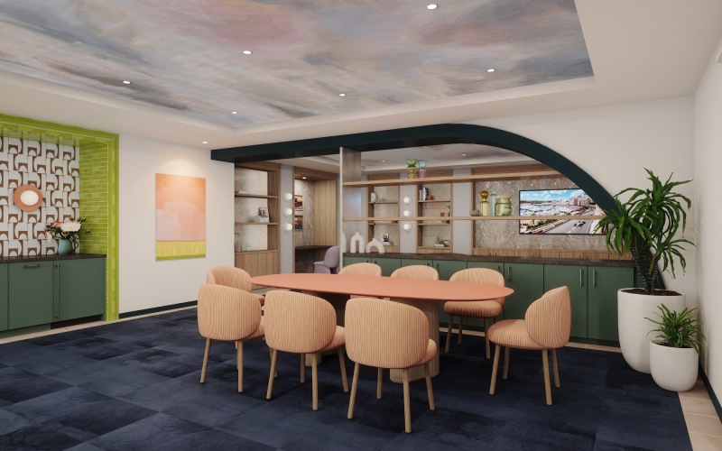 clubroom with bar arrea